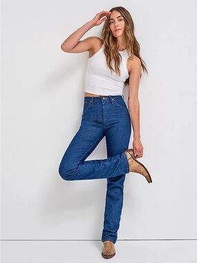 Wrangler Women's Deep Blue High-Rise Jeans